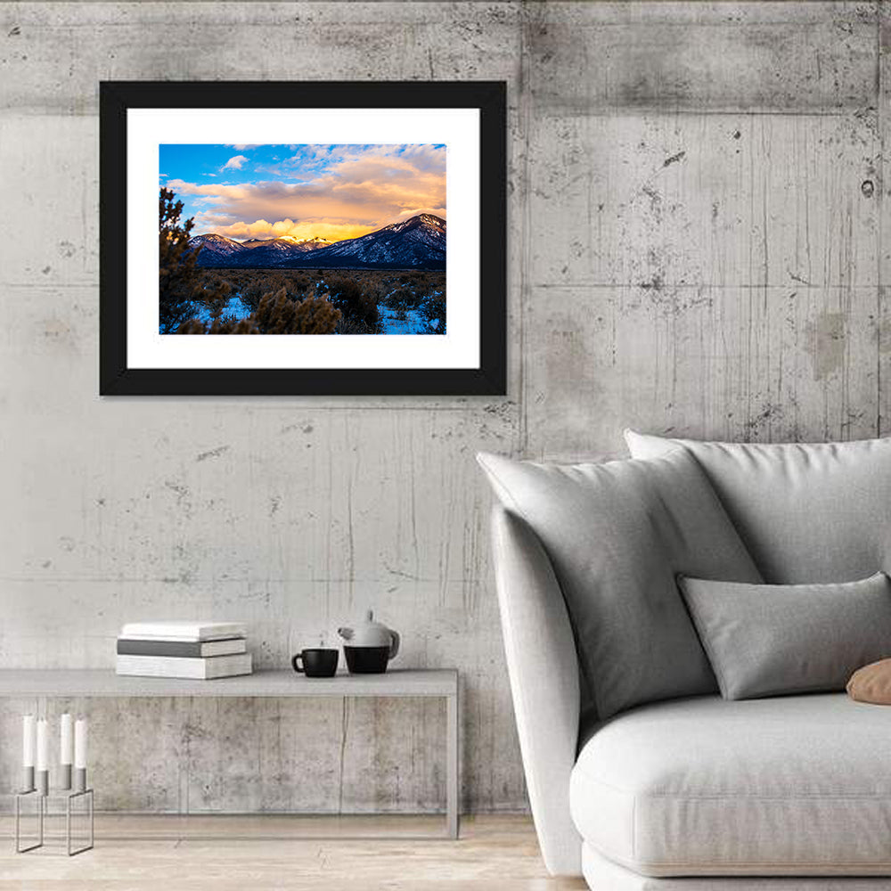 Sangre Winter Desert Wall Art in a room, landscape