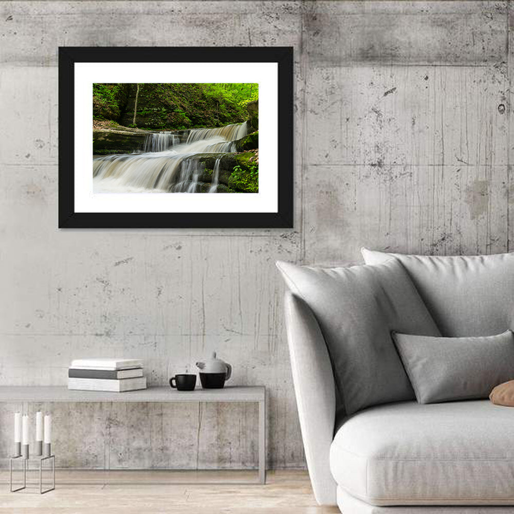 Matthiessen Forest Cascade Wall Art in a room, landscape