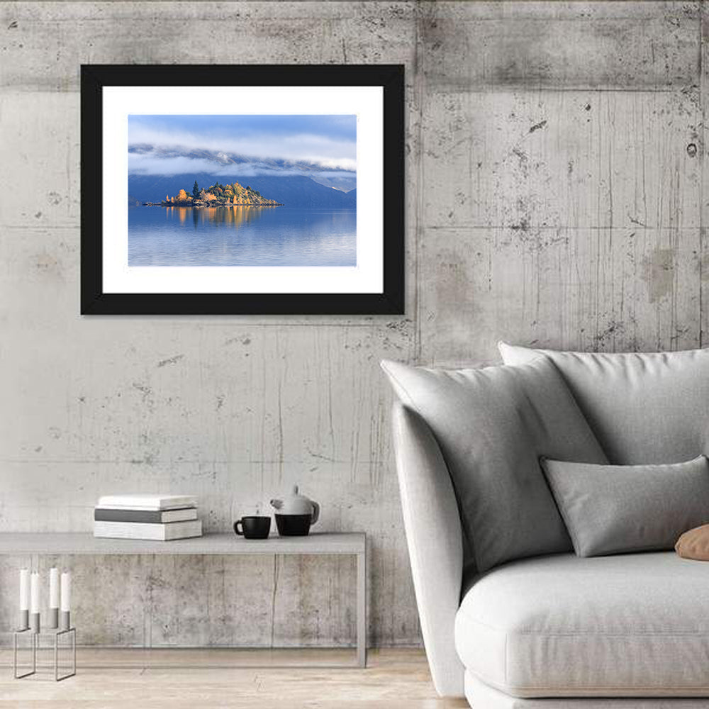 Misty Wanaka Island Reflection Wall Art
