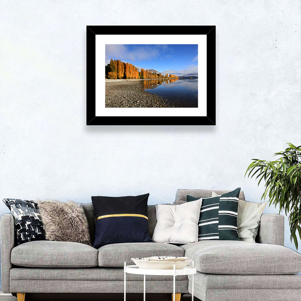 Lake Wanaka Golden Reflection Wall Art