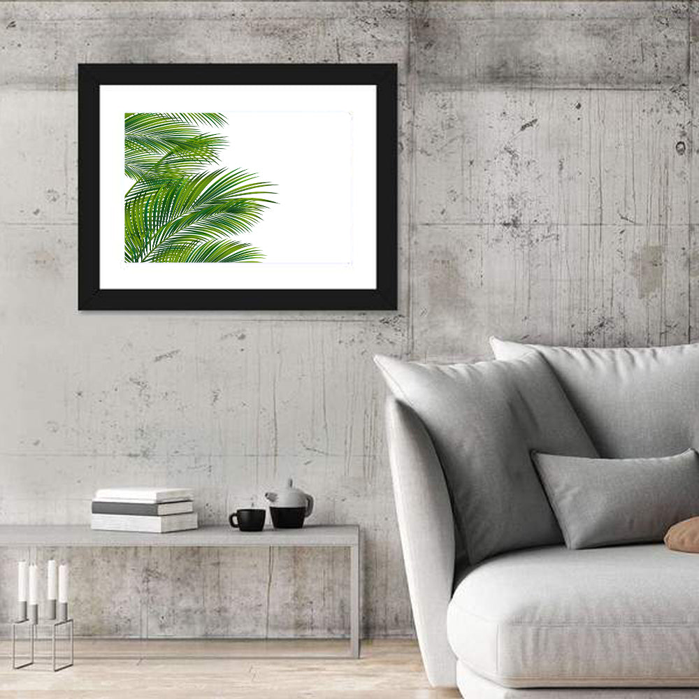 Asymmetrical Palm Fronds Wall Art in a room, landscape