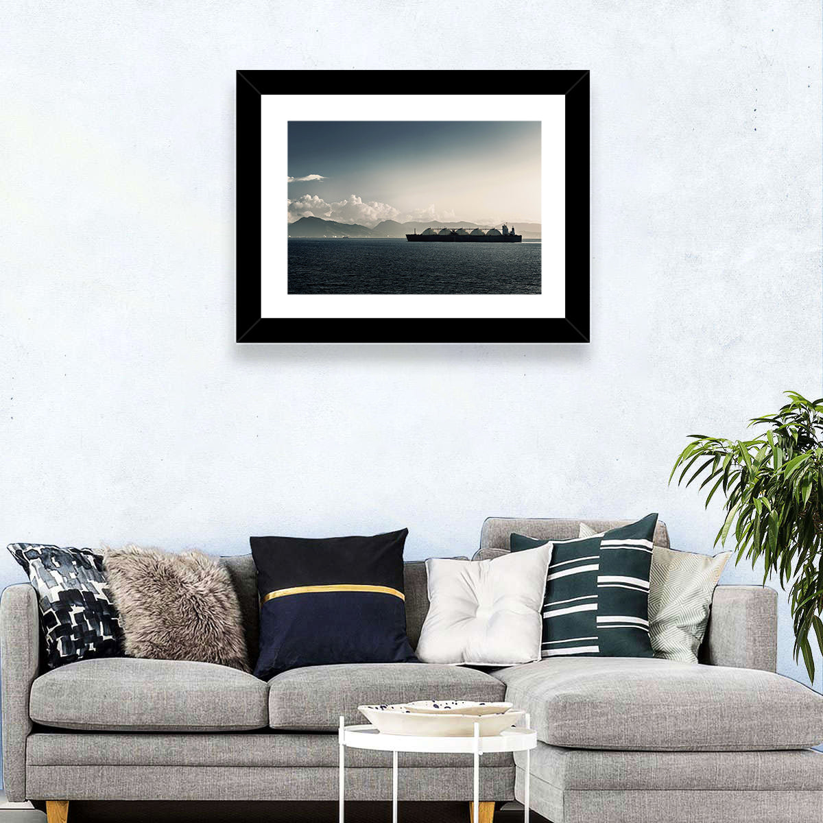Lng Tanker at Sea Wall Art in a room, landscape