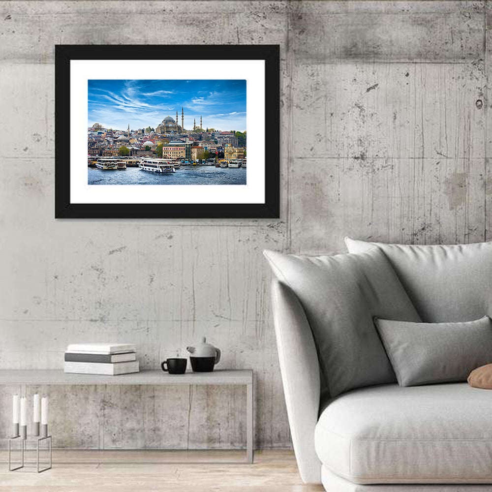 Süleymaniye Mosque Over Golden Horn Wall Art in a room, landscape
