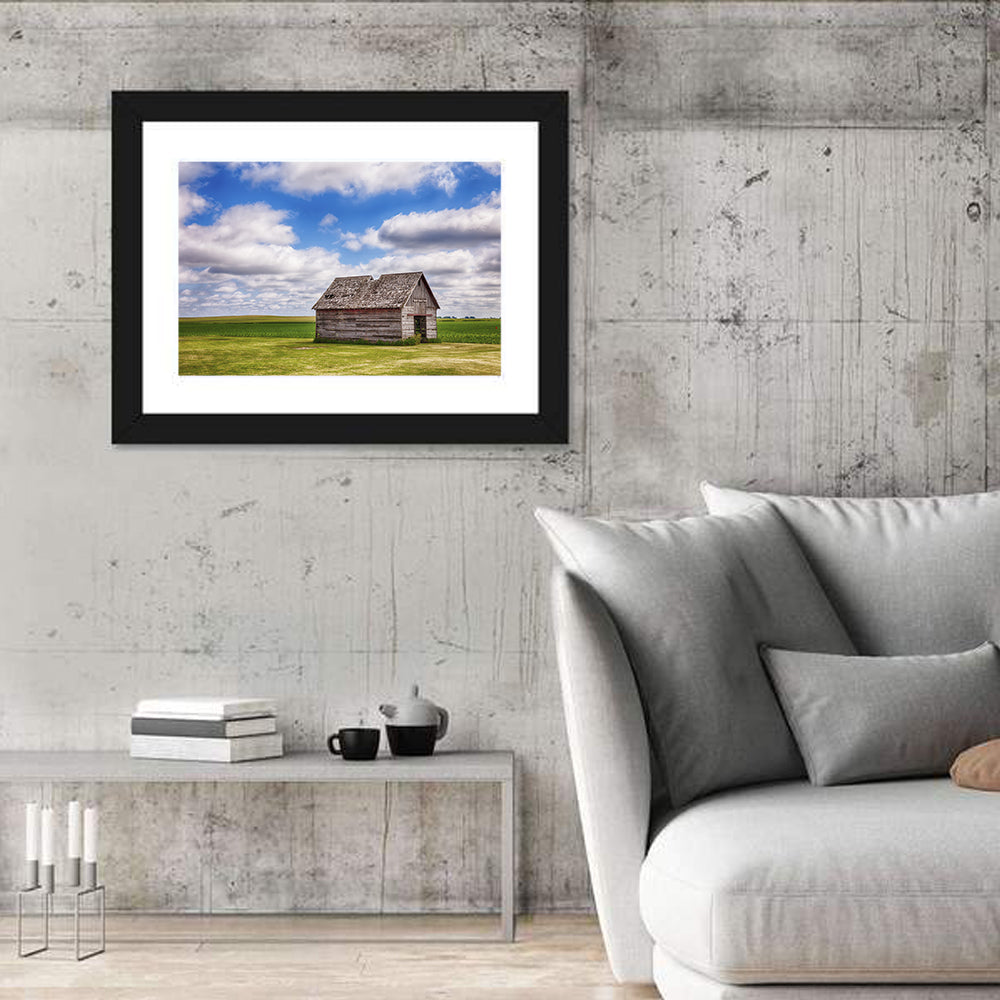 Old Farm Shed in Field Wall Art