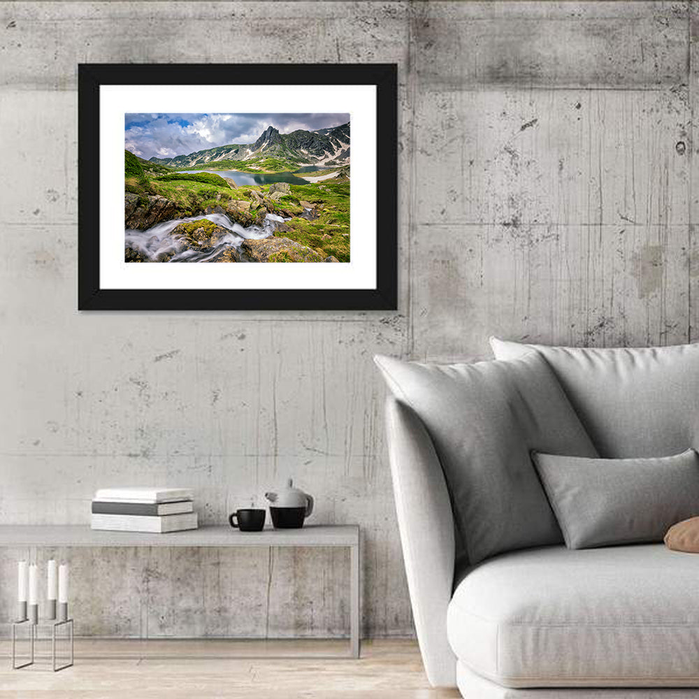 Seven Rila Lakes View Wall Art in a room, landscape