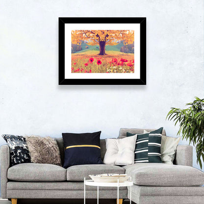 Big Tree & Poppy Floral Wall Art
