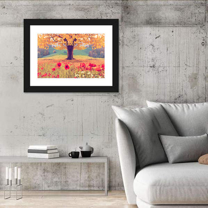 Big Tree & Poppy Floral Wall Art