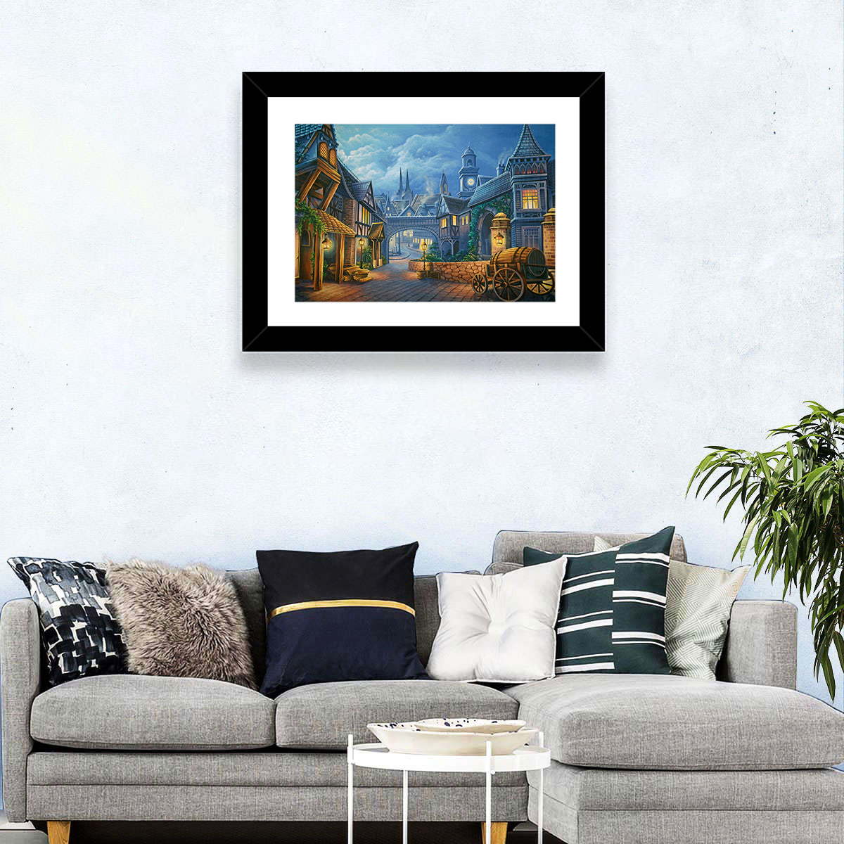 Victorian London Cobblestone Street Wall Art
