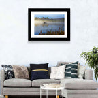 Misty Lake Fisherman Wall Art