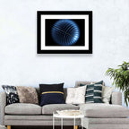 Glowing Blue Textured Sphere Wall Art