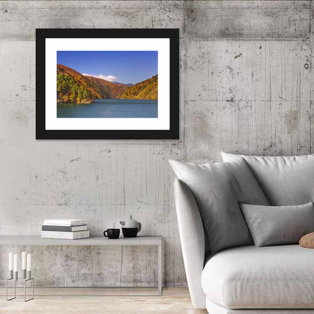 Autumn at Azusa Lake Wall Art in a room, landscape