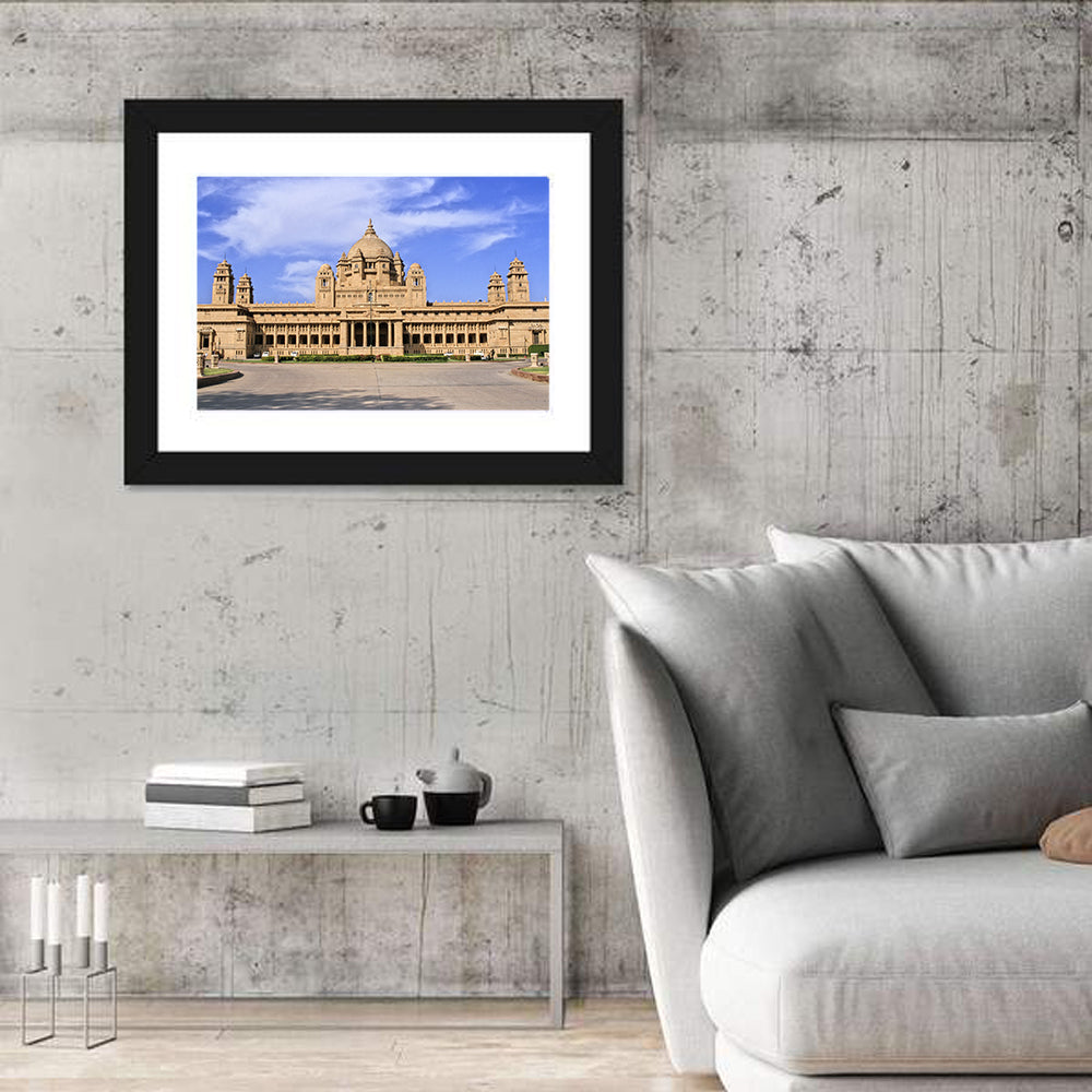 Umaid Bhawan Palace Under Clear Blue Sky Wall Art in a room, landscape