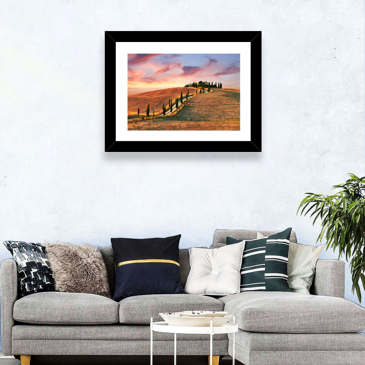 Tuscan Hilltop Road at Dusk Wall Art