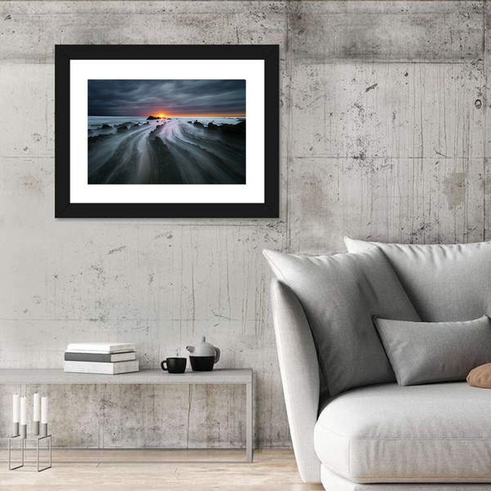 Barrika Beach Dusk Wall Art