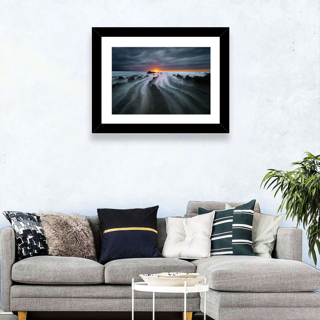 Barrika Beach Dusk Wall Art