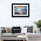 Sunset Over Volcanic Shore Wall Art