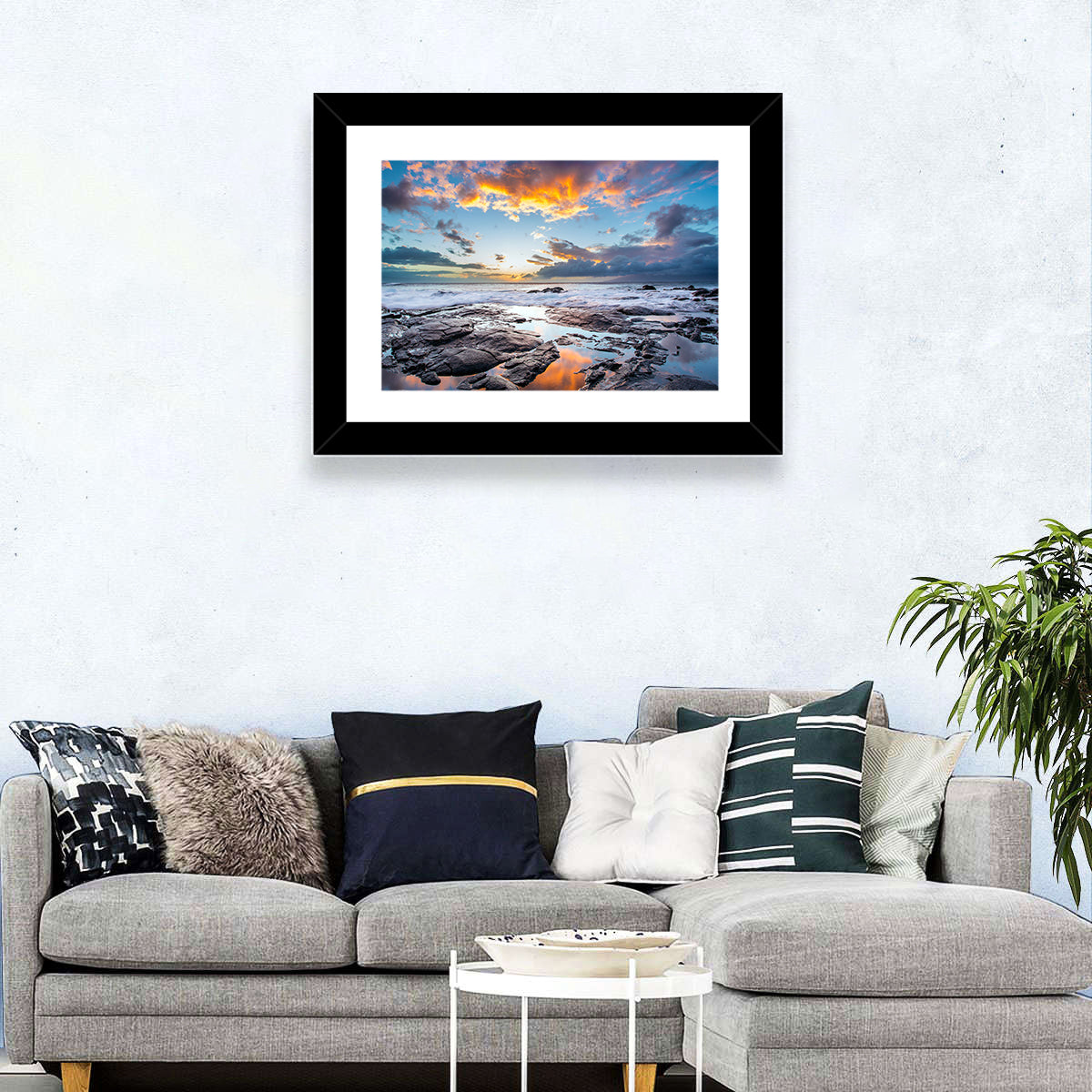 Sunset Over Volcanic Shore Wall Art