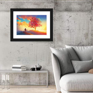 Tree and Man in Autumn Wall Art