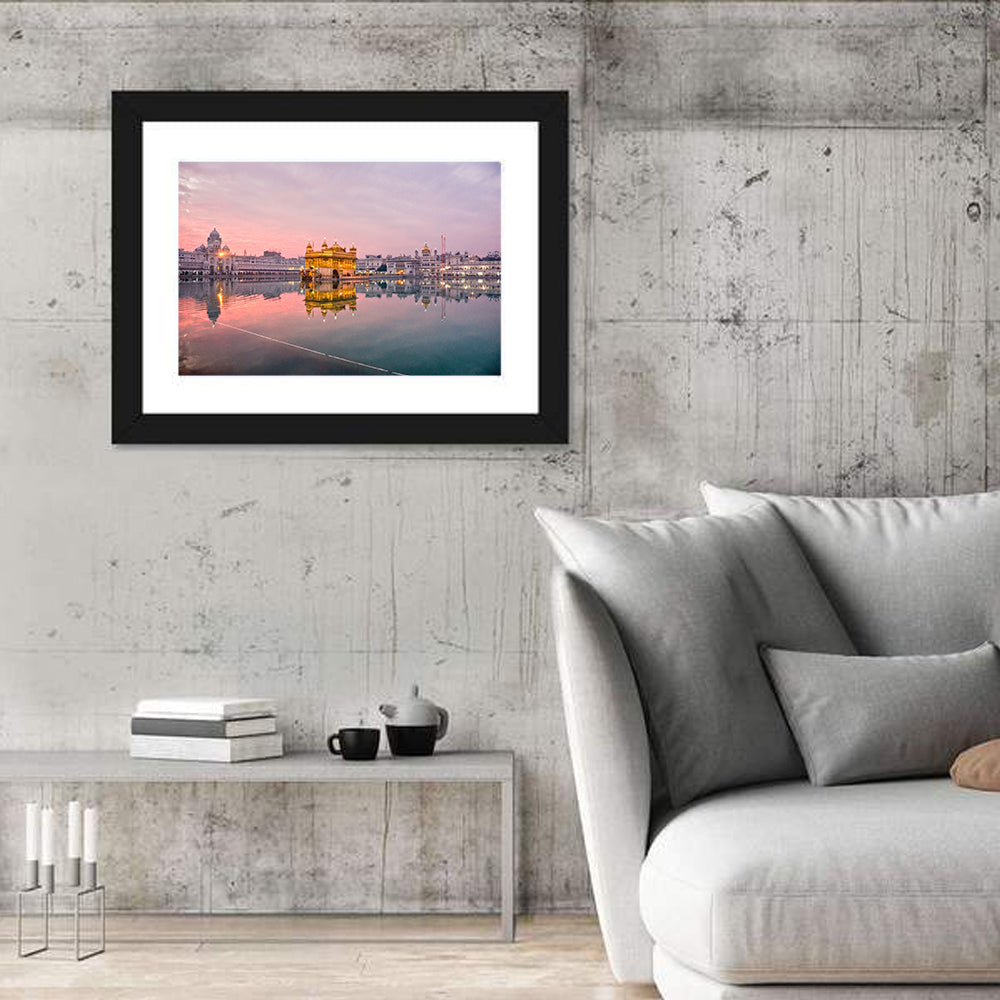 Golden Temple at Dusk, Amritsar Wall Art in a room, landscape