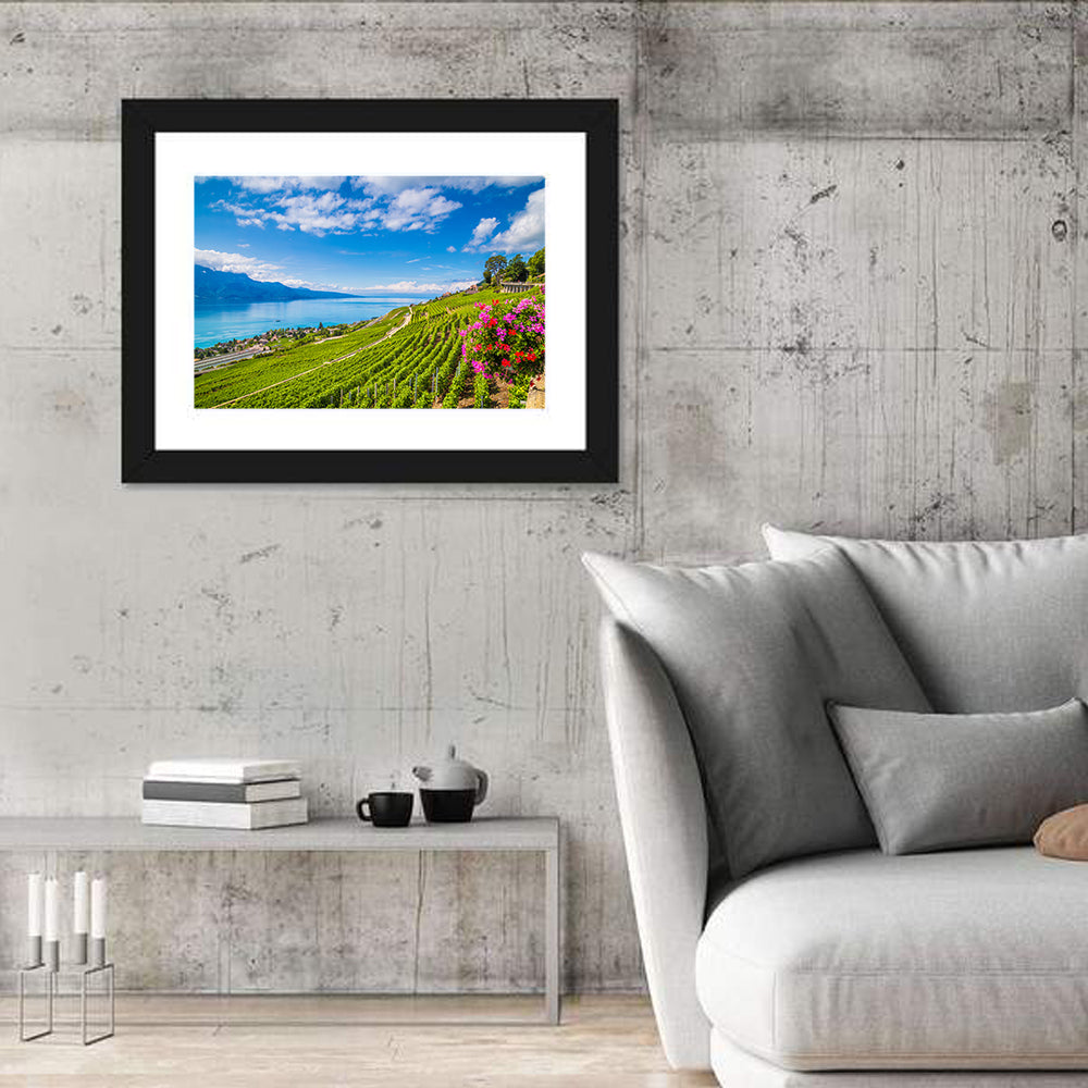 Lavaux Wine Region Wall Art in a room, landscape