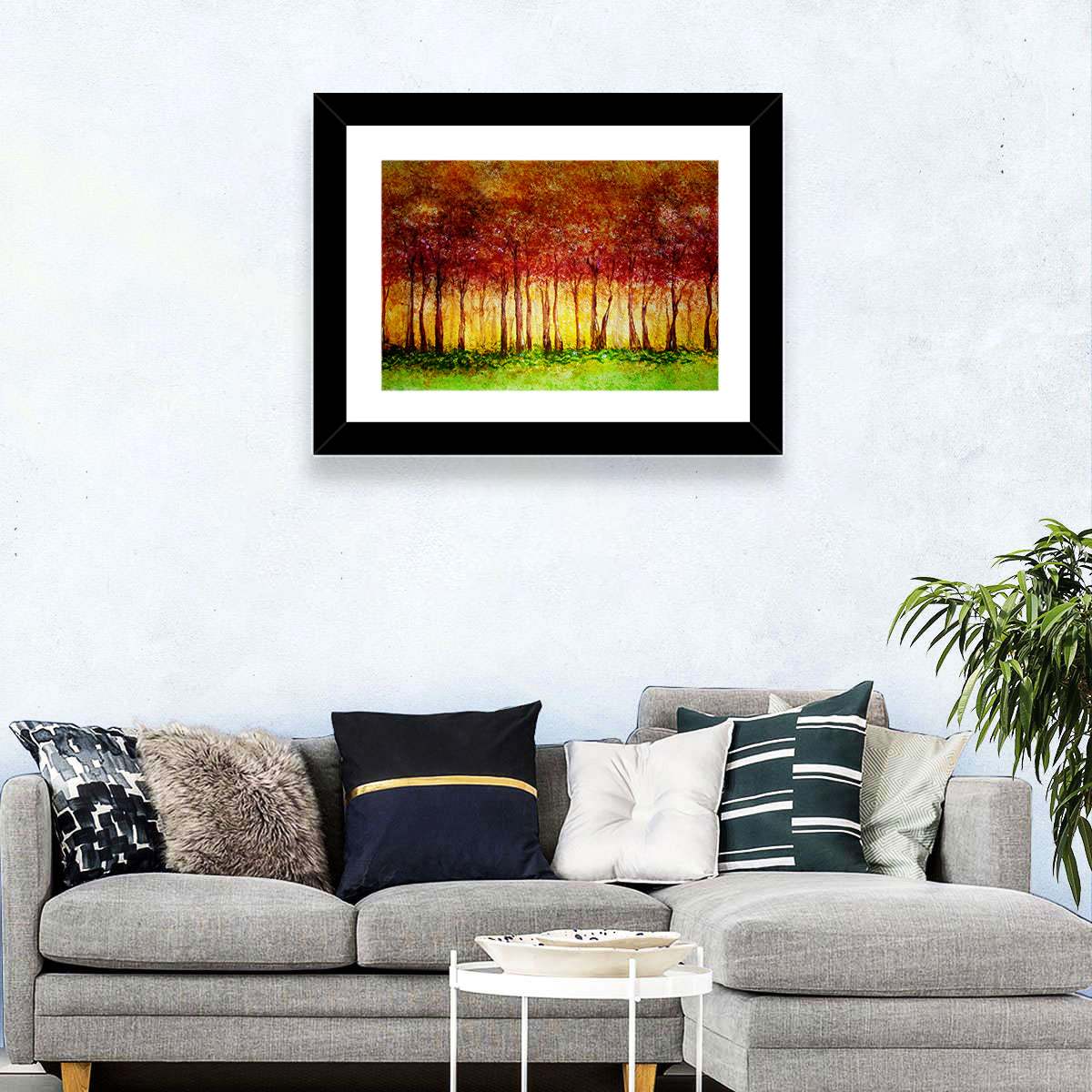 Trees Row Abstract Wall Art