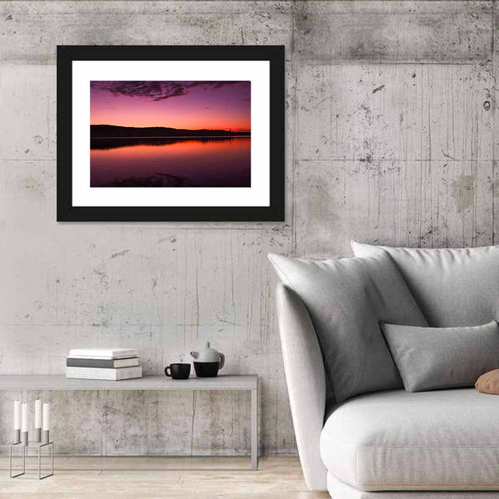 Sunset Over Algonquin Lake Wall Art in a room, landscape