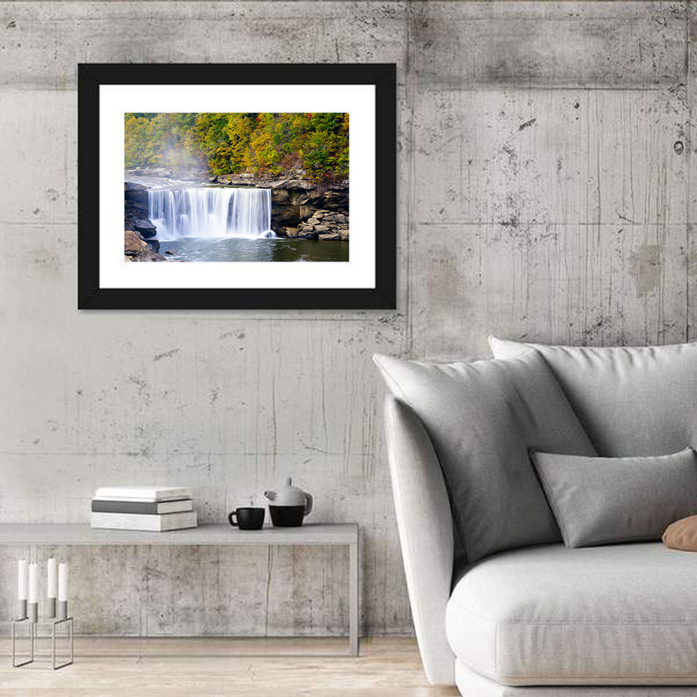 Cumberland Falls Long Exposure Wall Art in a room, landscape