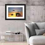 Offshore Oil Rig Sunset Silhouette Wall Art