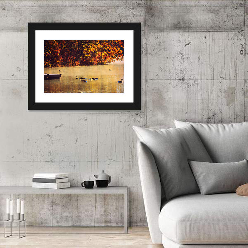 Governor Dodge Misty Lake Wall Art in a room, landscape