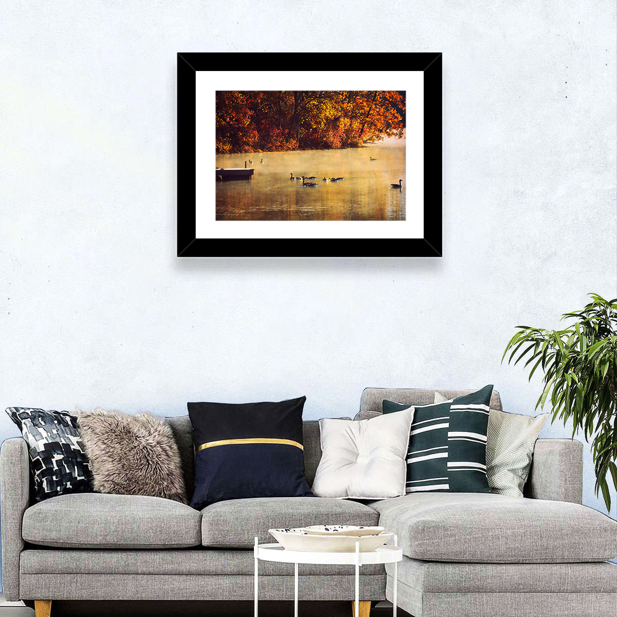 Governor Dodge Misty Lake Wall Art in a room, landscape