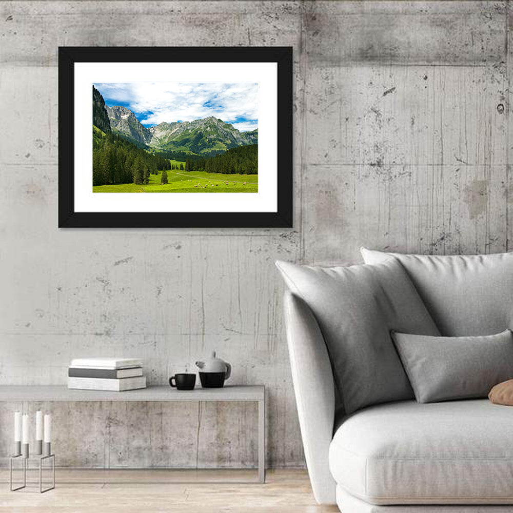 Arnibach Valley Summer Meadow Wall Art in a room, landscape