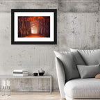 Misty Autumn Forest Path Wall Art