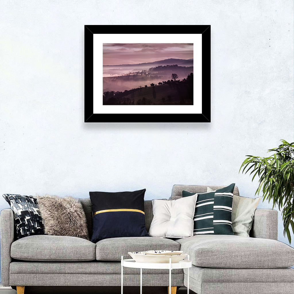 Misty Lavender Hills Wall Art