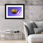 Golden Lotus Over Purple Waves Wall Art