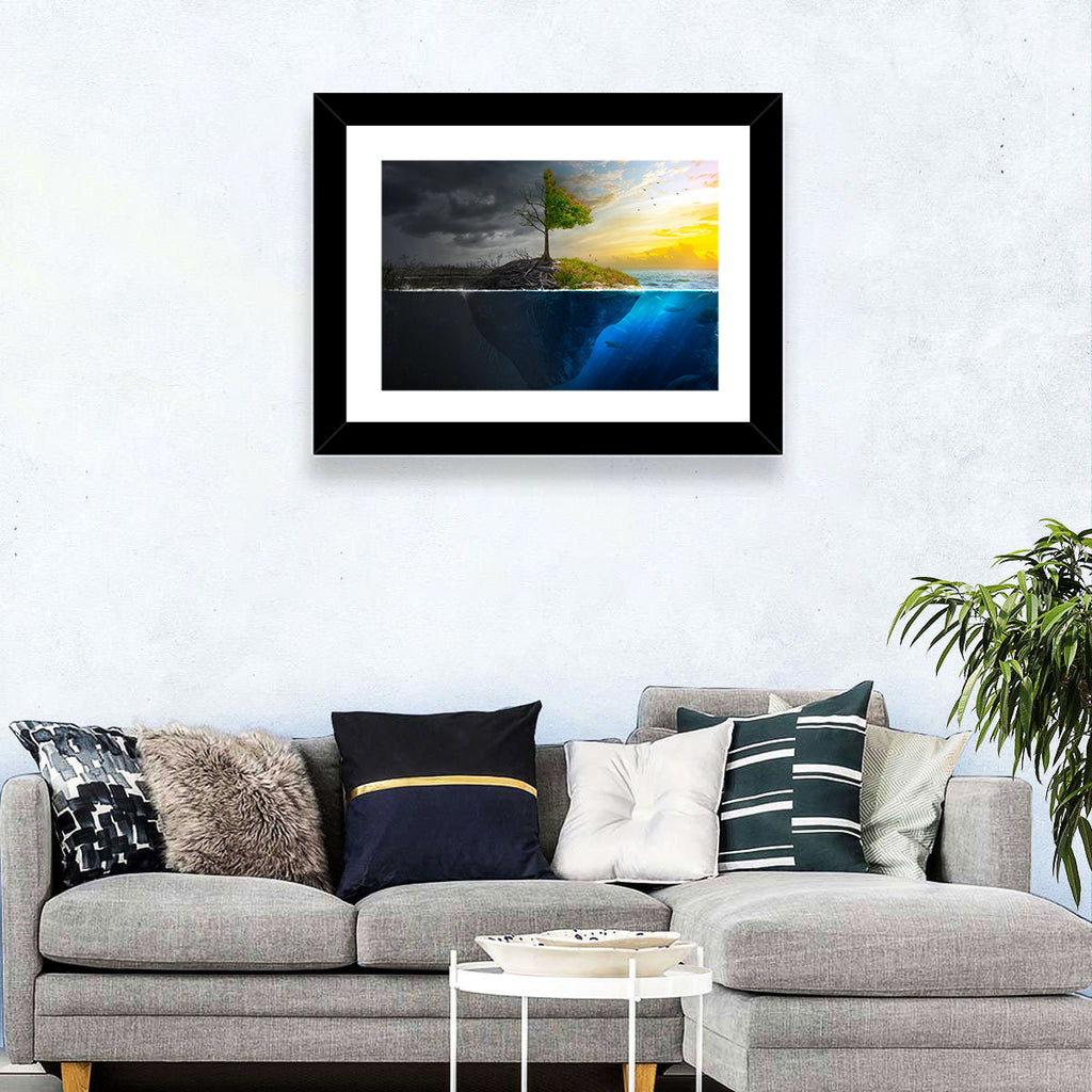 Split Island Tree of Duality Wall Art