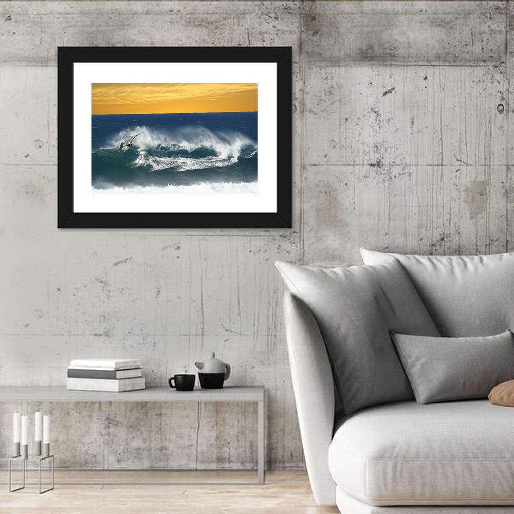 Windsurfer at Golden Wave Wall Art