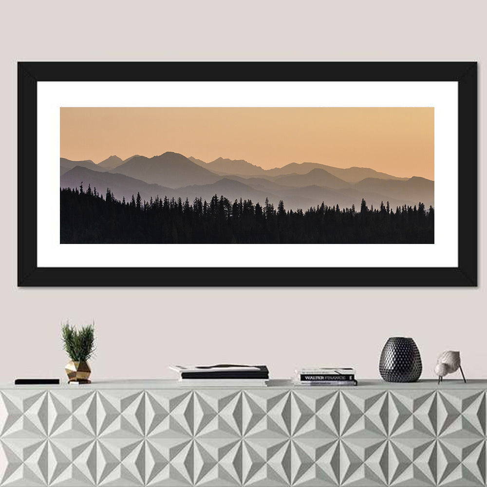Lavender Mountain Ridge Silhouettes Wall Art