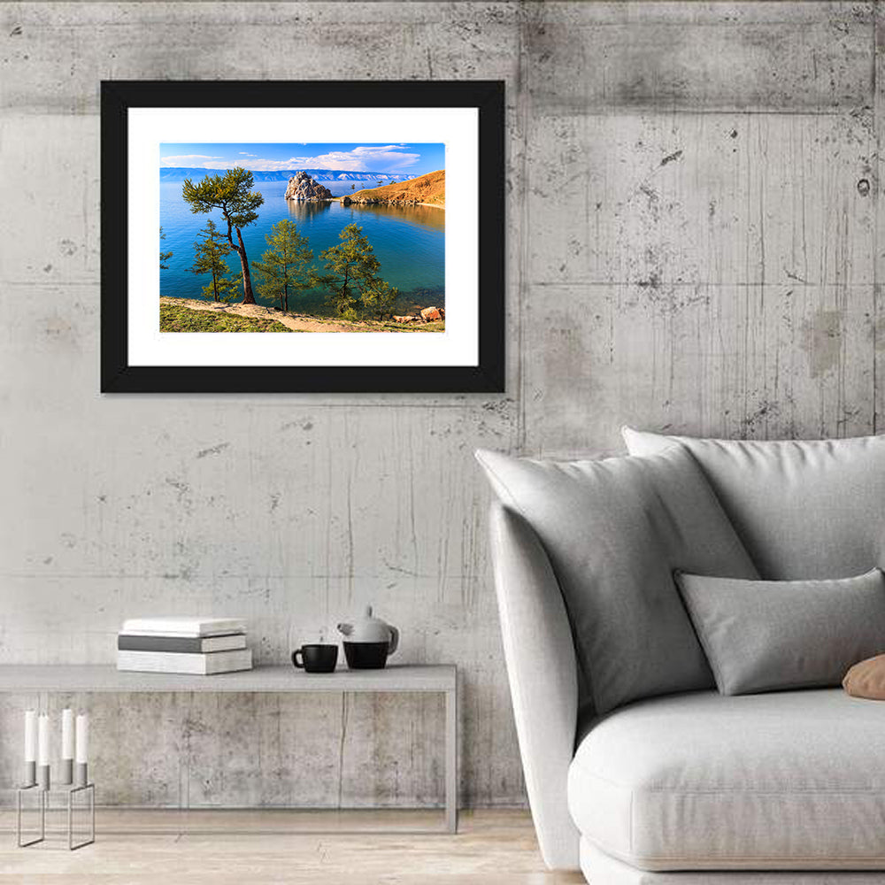 Shamanka Rock, Lake Baikal Wall Art in a room, landscape