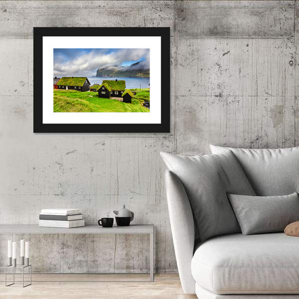 Saksun Village Landscape Wall Art in a room, landscape