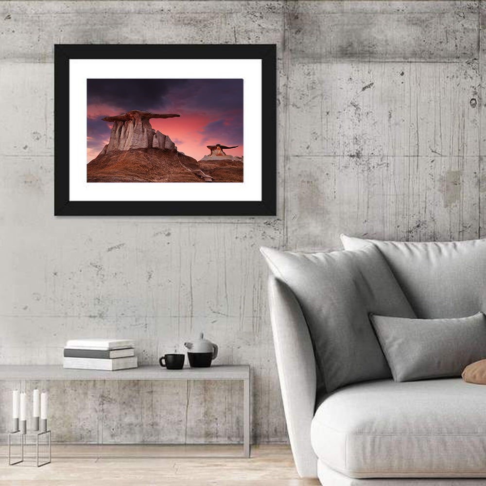 Wings Formation, Bisti Hoodoos Wall Art in a room, landscape
