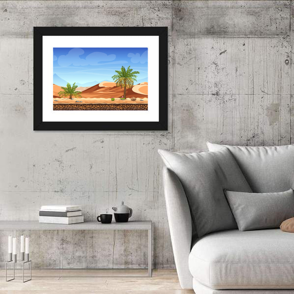 Digital Desertscape Wall Art in a room, landscape