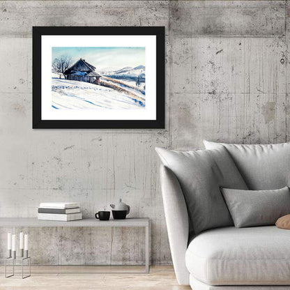 Mountains Winter House Wall Art