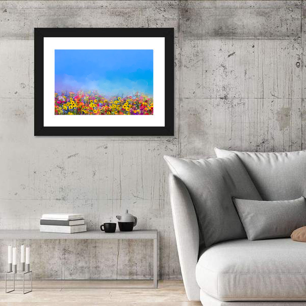 Cornflower and Daisy Meadow Wall Art