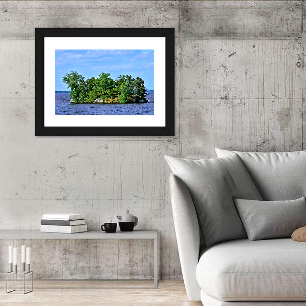 Petenwell Lake Island Wall Art in a room, landscape