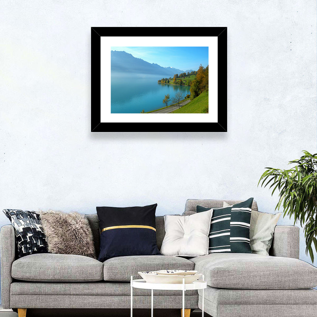 Lake Brienz Misty Shoreline Wall Art