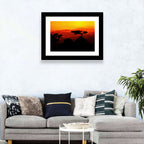 Gnarled Tree at African Sunset Wall Art