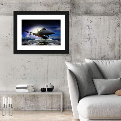 Military Jet at Sunrise Wall Art