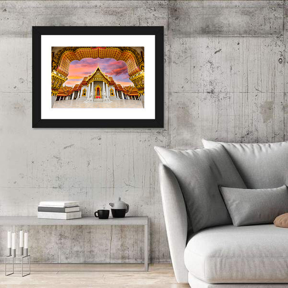 Marble Temple at Sunset Wall Art in a room, landscape