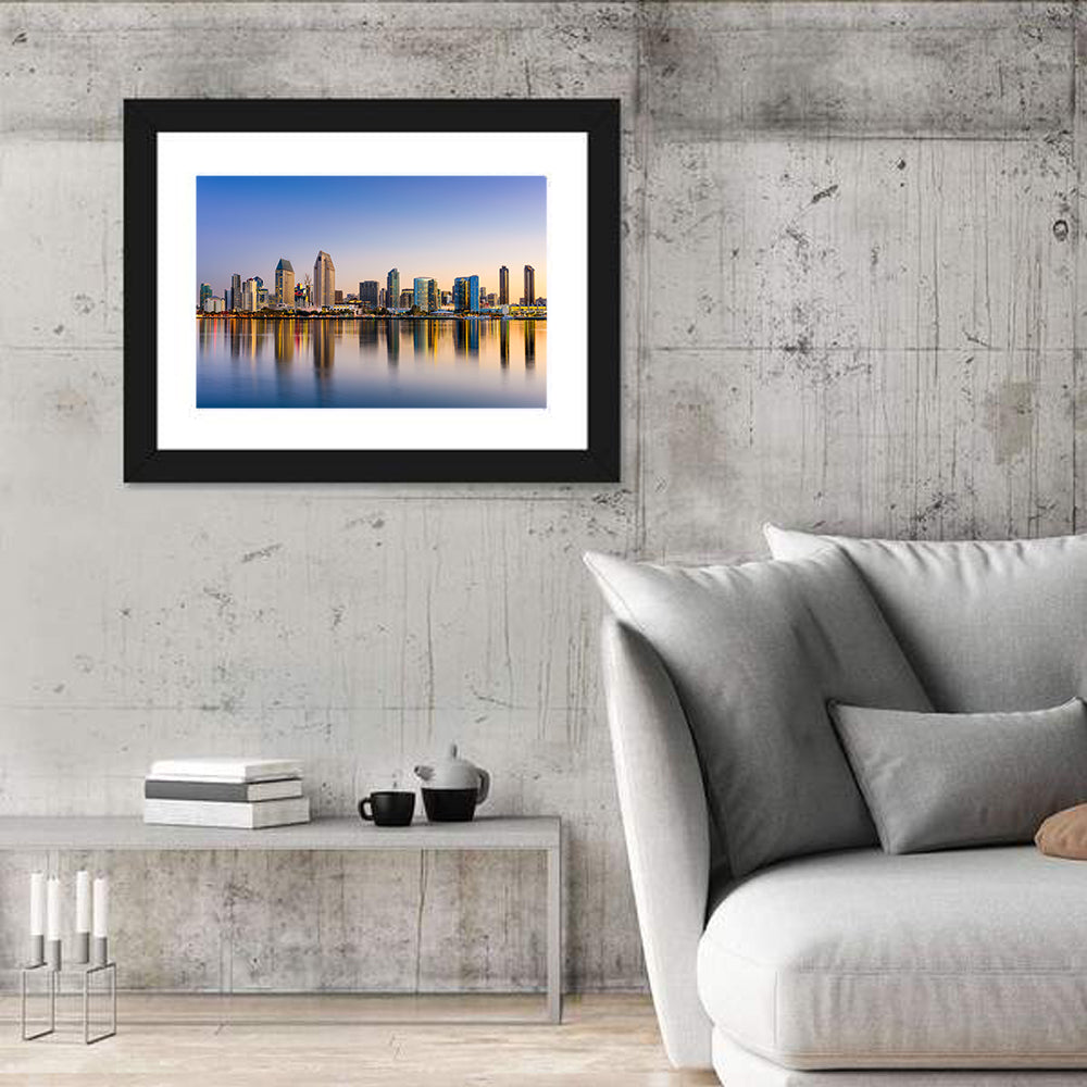 San Diego Skyline at Golden Dusk Wall Art