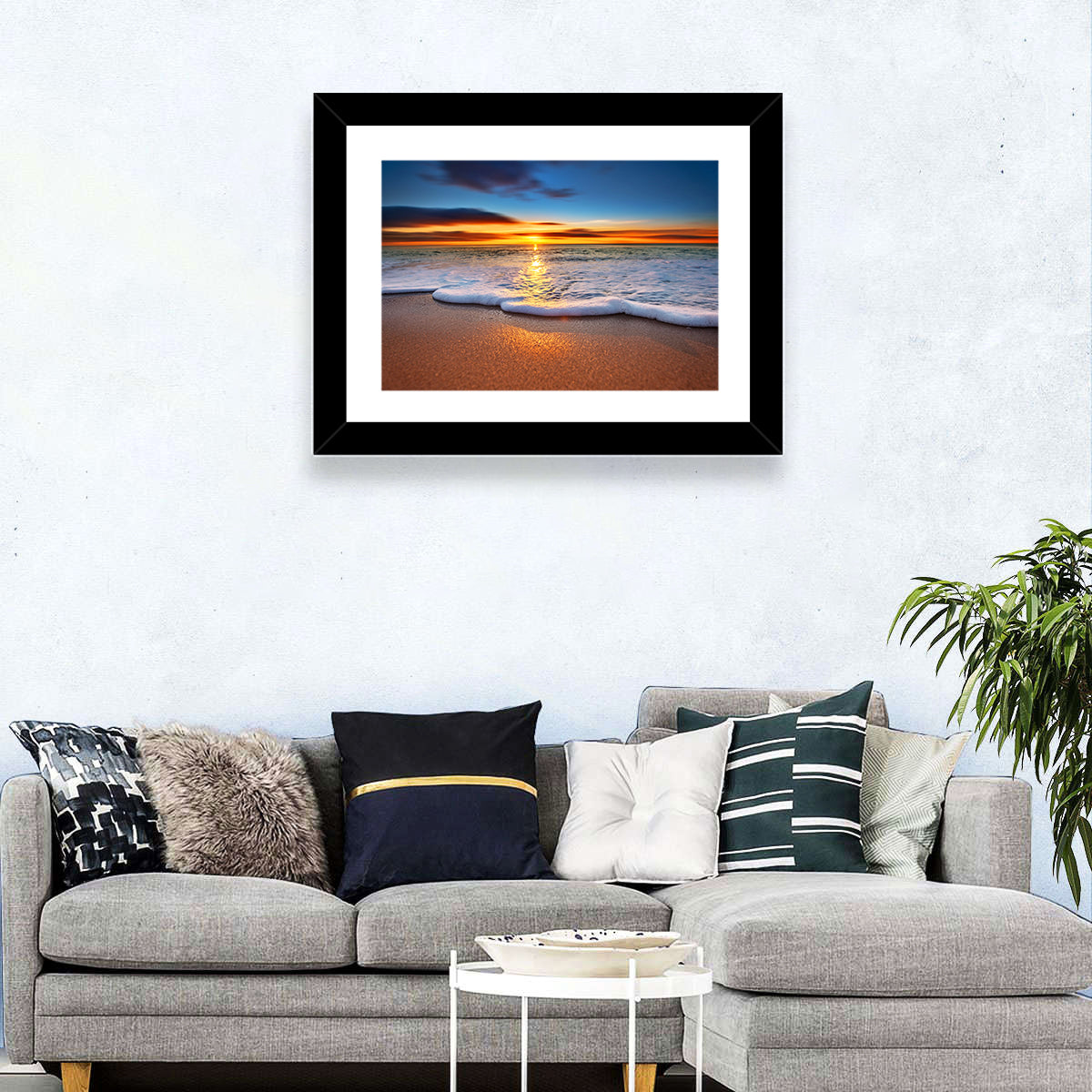 Sun Flare Beach Sunrise Wall Art
